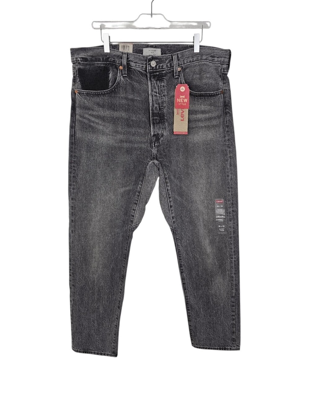 Levi's Gusset Taper Washed Out Black Jeans 38x32 NWT